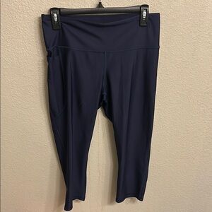 Under Armour Women Navy Blue Compression Cropped Leggings Size Large